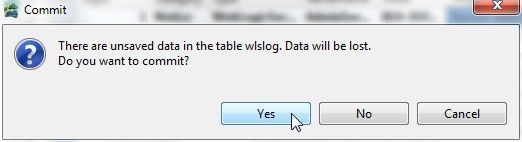 Figure 31. The Commit dialog. Click 'yes' to commit
