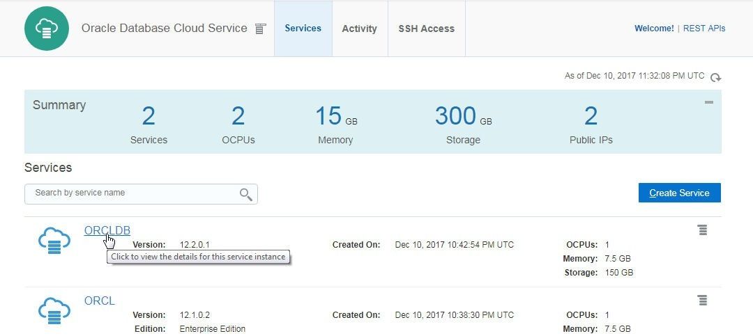 Using Toad DevOps Toolkit with Oracle Database Cloud Service